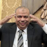 Katatni of the Muslim Brotherhood gestures during the first session of the newly-elected assembly in Cairo