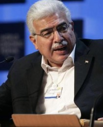 Egypt Prime Minister Nazif speaks at a session of the World Economic Forum in Davos