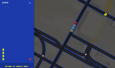 لعبة باك مان في خرائط جوجل "كذبة أبريل 2015"