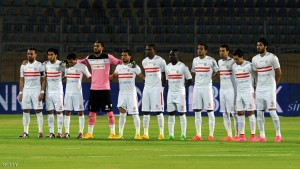 Zamalek's football players pose for a picture prior to their football match against Tala'ea El-Gaish in Cairo on December 20, 2015. Cairo giants Zamalek announced on December 21, 2015 they would withdraw from the Egyptian league in protest at the refereeing of their 3-2 defeat to Tala'ea El-Gaish. AFP PHOTO / STR / AFP / STR        (Photo credit should read STR/AFP/Getty Images)