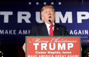 U.S. Republican presidential candidate Donald Trump speaks at a campaign event at the Veterans Memorial Building in Cedar Rapids, Iowa, December 19, 2015. REUTERS/Scott Morgan