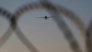 UNSPECIFIED, UNSPECIFIED - JANUARY 07:  A U.S. Air Force MQ-1B Predator unmanned aerial vehicle (UAV), flies over an air base after flying a mission in the Persian Gulf region on January 7, 2016. The U.S. military and coalition forces use the base, located in an undisclosed location, to launch airstrikes against ISIL in Iraq and Syria, as well as to distribute cargo and transport troops supporting Operation Inherent Resolve. The Predators at the base are operated and maintained by the 46th Expeditionary Reconnaissance Squadron, currently attached to the 386th Air Expeditionary Wing.  (Photo by John Moore/Getty Images)