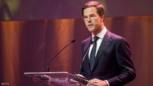 Dutch Prime Minister Mark Rutte delivers a speech during a commemoration ceremony for the victims of the Malaysia Airlines flight MH17 that was shot down over Ukraine a year ago fight, on July 17, 2015 in Nieuwegein, near Utrecht. All 298 passengers and crew -- the majority Dutch -- died on July 17 last year when the Malaysia Airlines Boeing 777, on a flight from Amsterdam to Kuala Lumpur, was downed over rebel-held east Ukraine during heavy fighting between Kiev's armed forces and pro-Russian separatists.  AFP PHOTO / POOL / FRANK VAN BEEK        (Photo credit should read FRANK VAN BEEK/AFP/Getty Images)