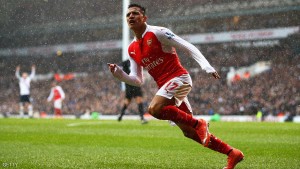 LONDON, ENGLAND - MARCH 05:  Alexis Sanchez of Arsenal celebrates scoring his team's second goal during the Barclays Premier League match between Tottenham Hotspur and Arsenal at White Hart Lane on March 5, 2016 in London, England.  (Photo by Paul Gilham/Getty Images)