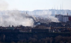 Buildings which were damaged during security operations and clashes between Turkish security forces and Kurdish militants are pictured in Sur district of Diyarbakir, Turkey February 29, 2016. Sur district is partially under curfew since early December in the Kurdish-dominated southeastern city of Diyarbakir. REUTERS/Sertac Kayar
